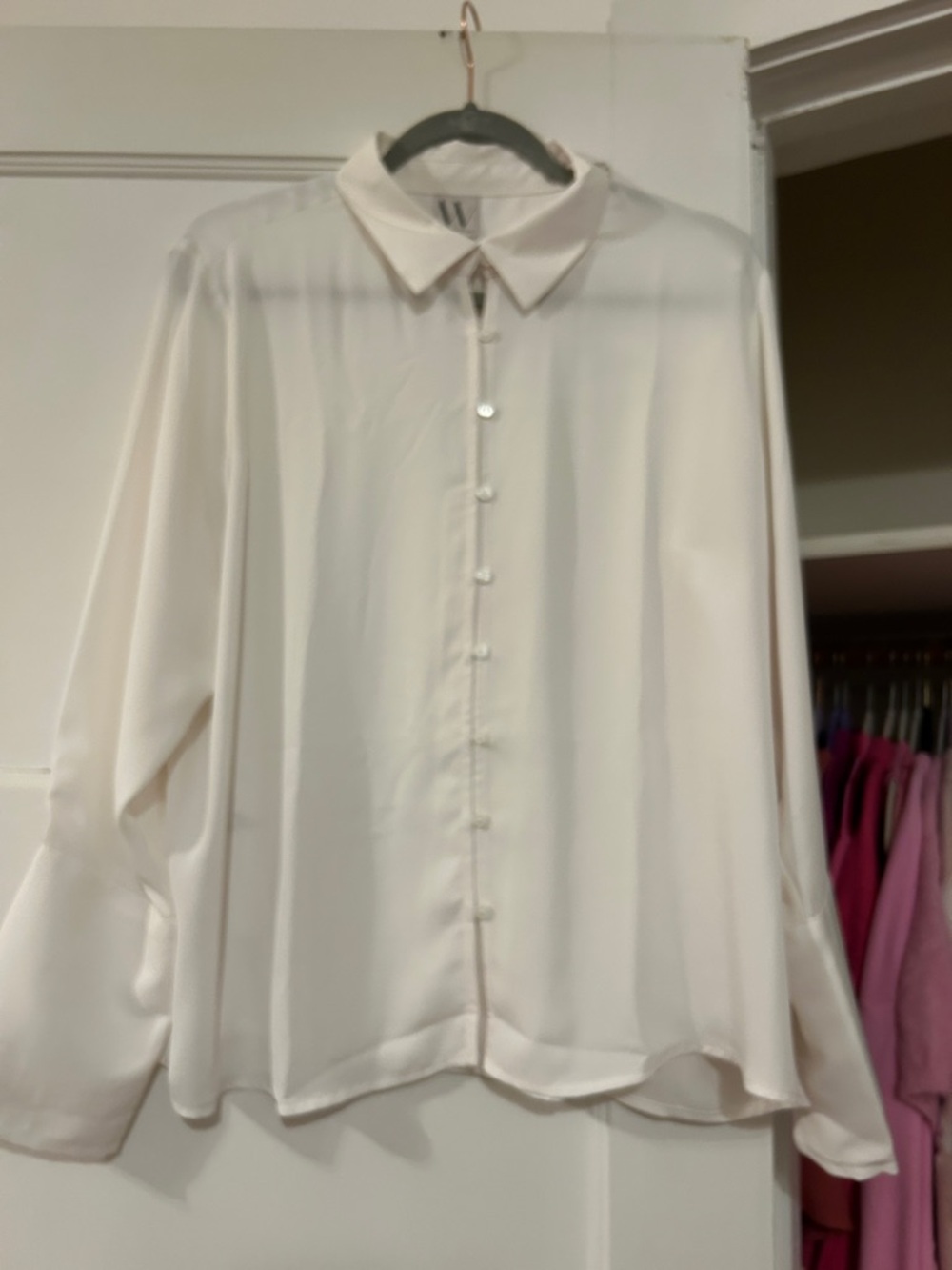Worthington Cream Button-Down Collar Blouse